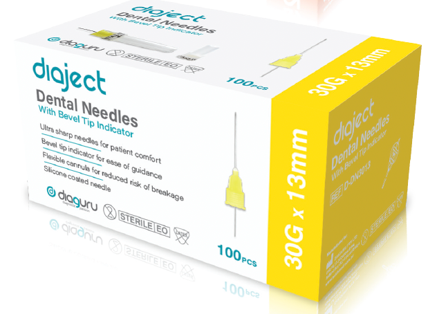 Diaject Dental Needles with Bevel Tip Indicator - Various Sizes