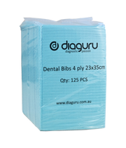 Dental Bibs 4-Ply (Blue) Small or Large 125/pack