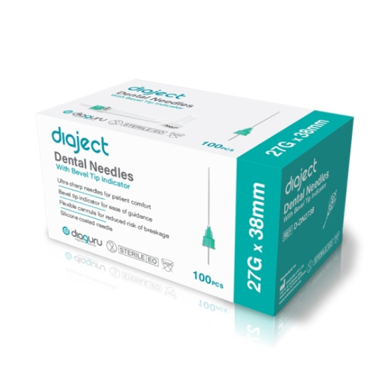 Diaject Dental Needles with Bevel Tip Indicator - Various Sizes