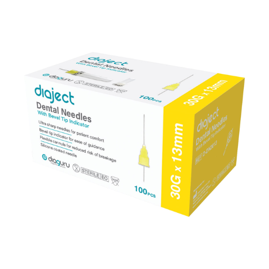 Diaject Dental Needles with Bevel Tip Indicator - Various Sizes