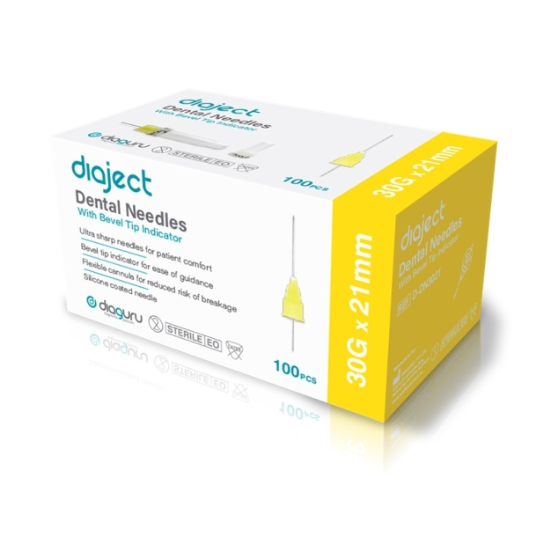 Diaject Dental Needles with Bevel Tip Indicator - Various Sizes
