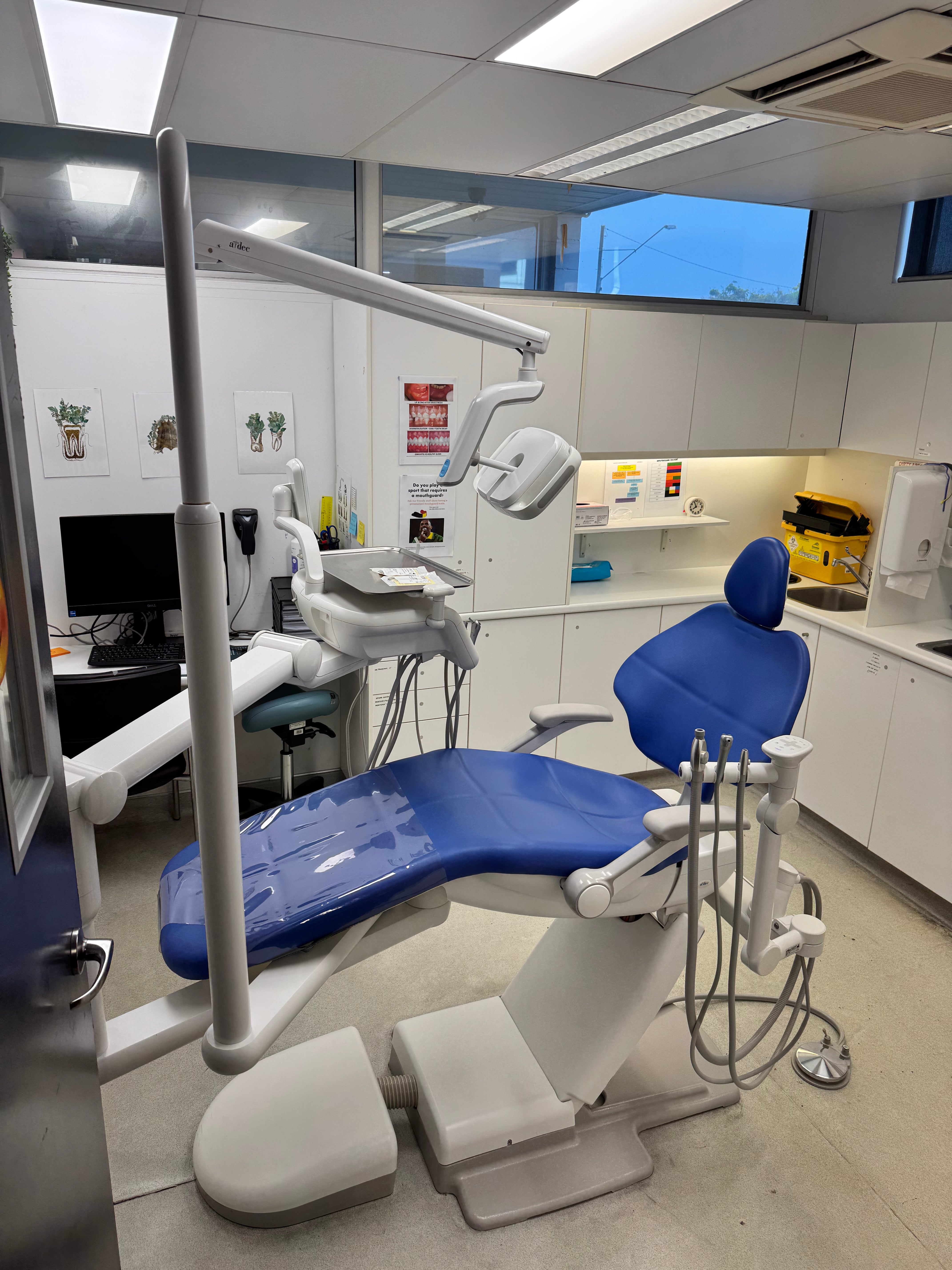 A-dec 511A Refurbished Standard Chair Package - with LED Overhead Light and new sewn upholstery